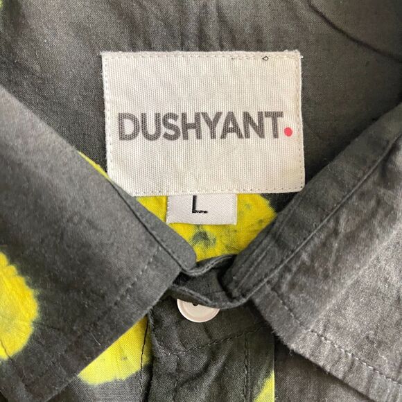 Men's Black and Yellow Casual Button Down Shirt - Picture 9 of 12